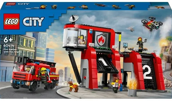 LEGO City 60414 Remiza strażacka z wozem strażackim
