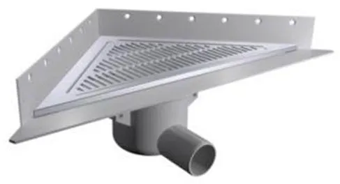 Zestaw odpływu podłogowego Purus Corner Ø50 mm poziomy z