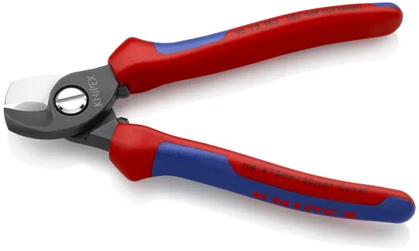 Knipex Nożyce do kabli, brązowione, z uchwytem wielokomponentowym 165 mm