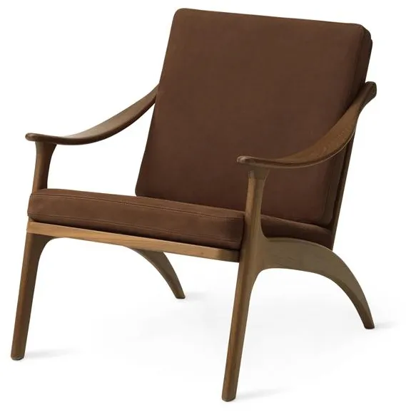 Warm Nordic Lean Back -fotel z teaku/Nabuk Terra