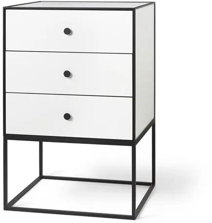 Audo Frame 49 Stolik boczny z 3 szufladami Biały