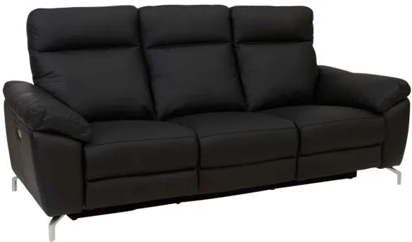 Furnhouse Selesta 3 os. skóra czarna 222x96x101cm