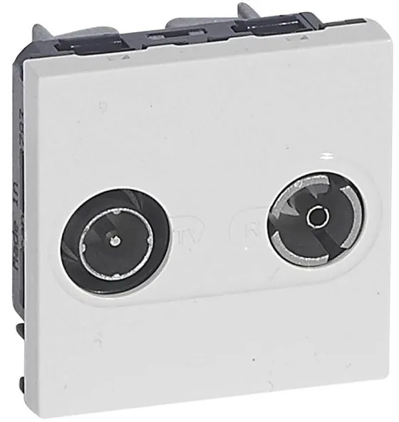 Legrand gniazdo TV/Radio męskie/żeńskie 9,52MM białe