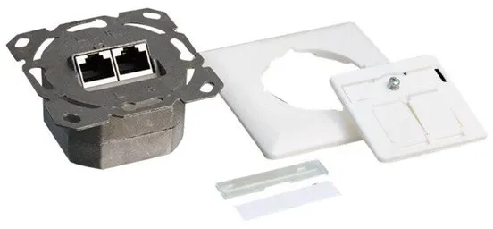 LogiLink Cat.6A gniazdo ścienne 2 x RJ45 ekranowane biały sygnałowy